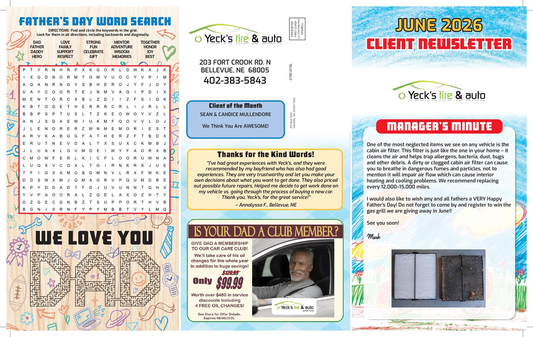 Monthly Newsletter Page 2 | Yeck's Tire & Auto